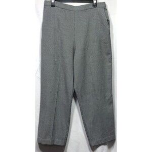 Alfred Dunner Pants Slacks 14 Blk Wht HoundsTooth 35"W 28" Capsule Office Career